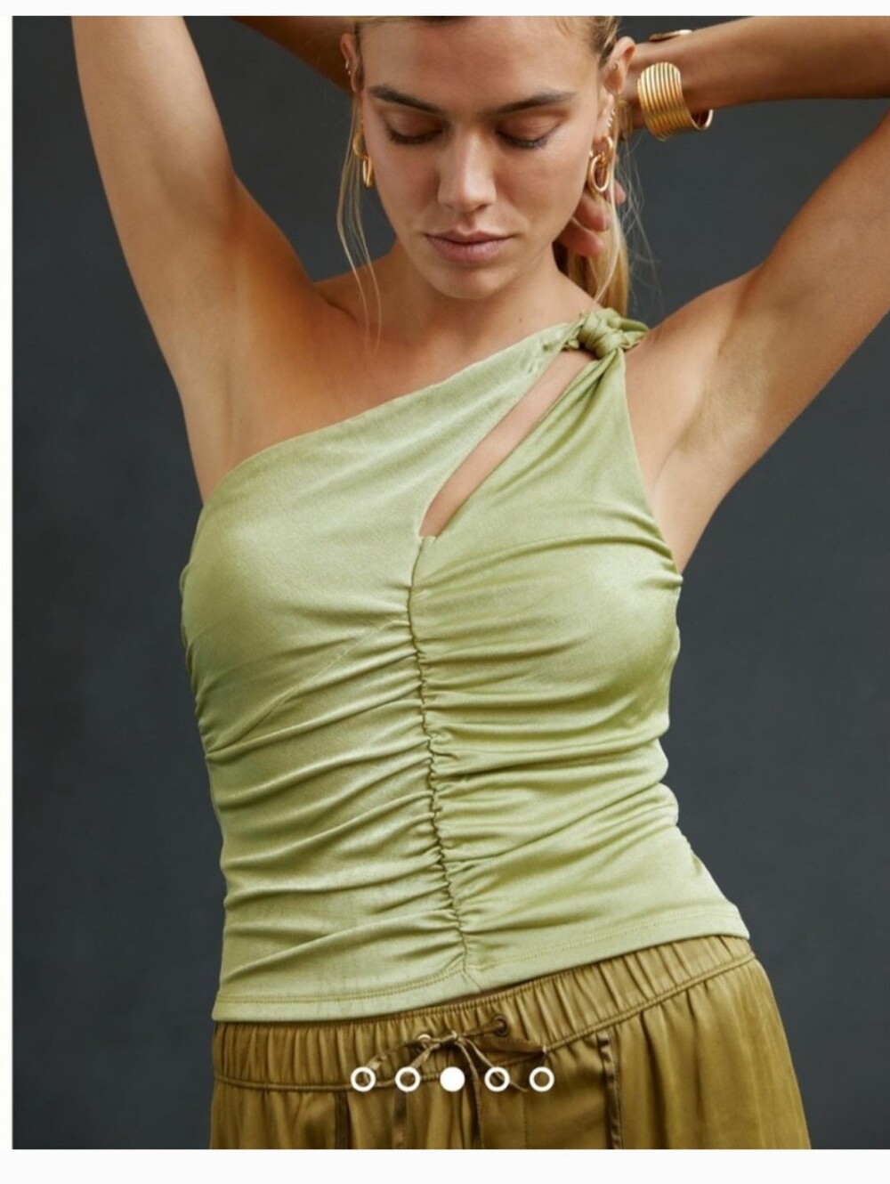 Anthropologie Pale green Shimmer Top Size L